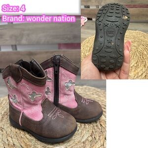 Wonder Nation Kids Boots in Pink and Brown